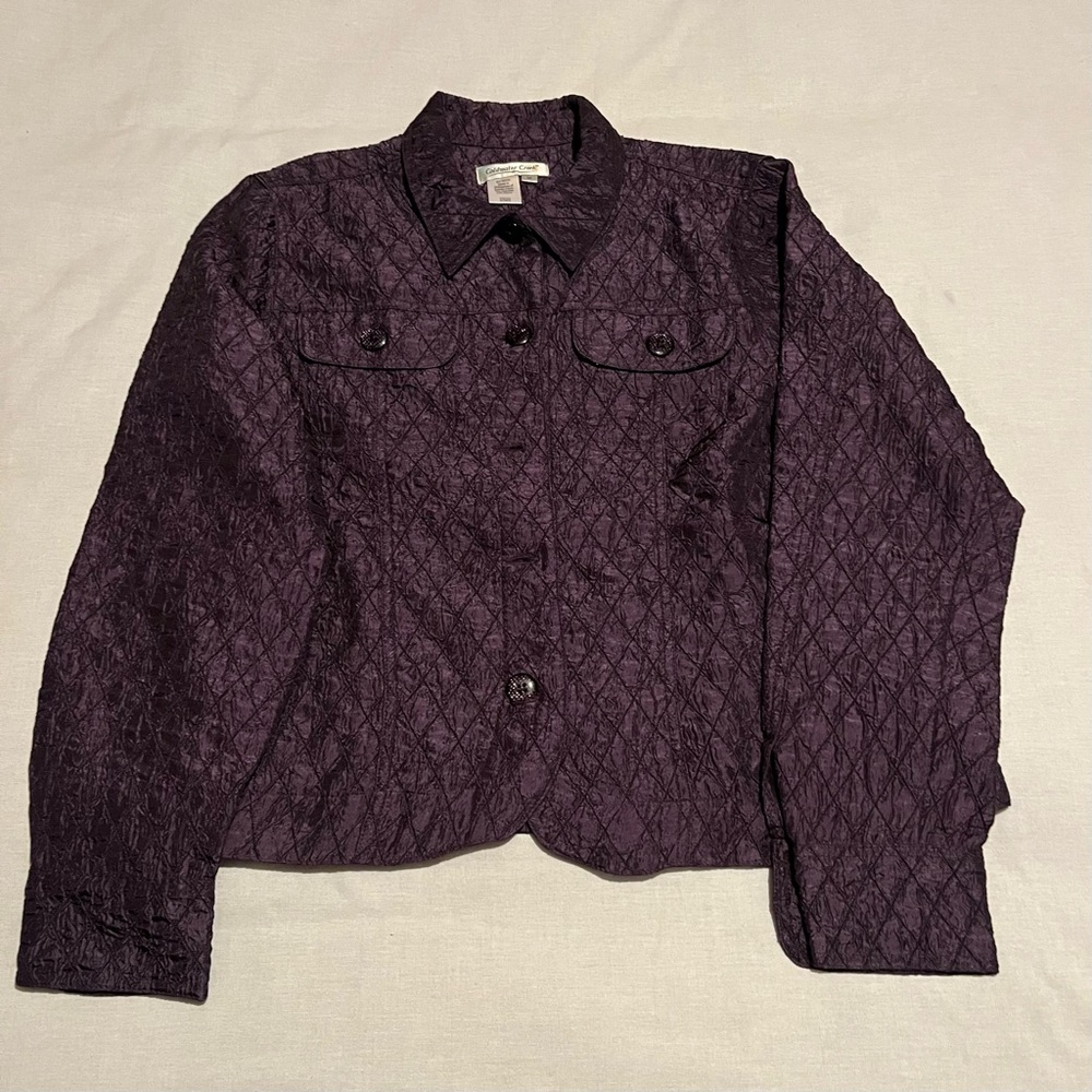 Coldwater Creek Womens Jacket Purple Medium Long Sleeve Button Up